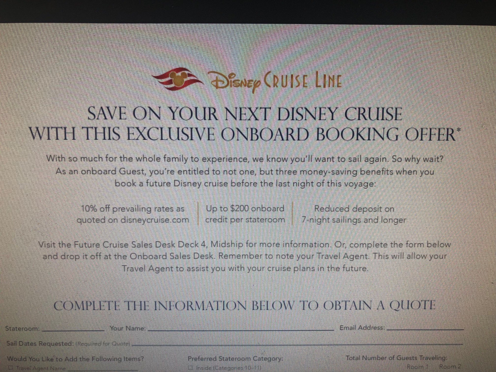 disney cruise line future cruise booking form