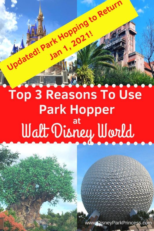 Great news! The Park Hopper option is returning to Walt Disney World in 2021, but it will look a little different. Here is what has changed and our top 3 reasons we love Park Hopping! #parkhopper #disneyworld #disneyplanning #disneyparkhopping #disneytickets #disneytips