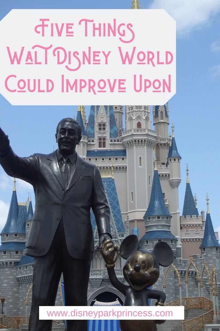 As much as I love visiting Walt Disney World, there are some things I would love to see changed. Here are the top five things I'd like to see improved upon. #waltdisneyworld #disney #travel