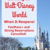 Walt Disney World Reopening Changes FastPass Dining