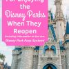 The Disney Parks will look a little different when they reopen! Learn our Top 5 Helpful Tips for Enjoying your Disney vacation when they reopen! Including information on the new Disney Park Pass System! #disneyparkpass #disneyparks #waltdisneyworld #disneyland #disneyplanning #disneyplanningtips #disneyparksreopen