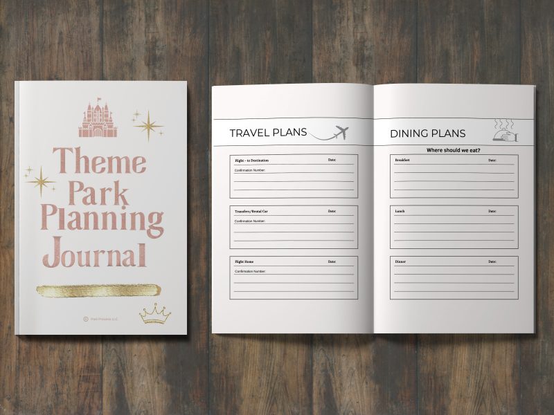 theme park vacation planning journal interior